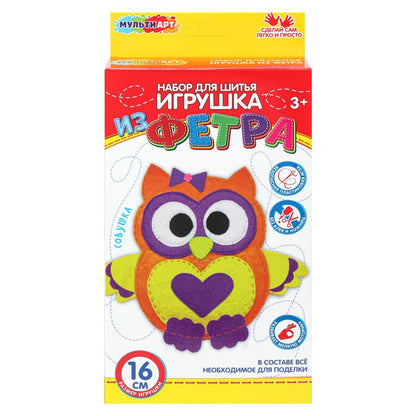 Игрушка из фетра cовушка МУЛЬТИ АРТ в кор.66шт