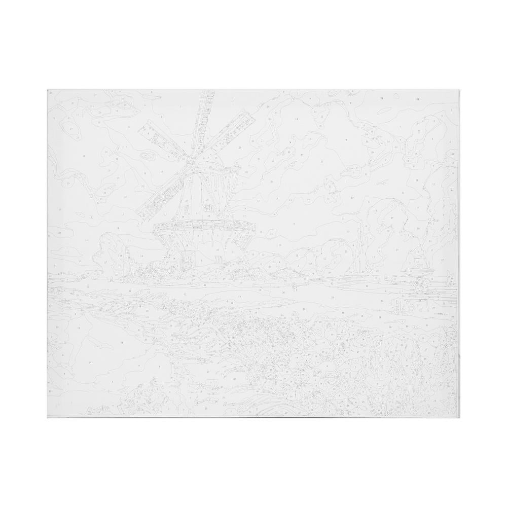 Холст по номерам 40*50 см мельница МУЛЬТИ АРТ в кор.24шт