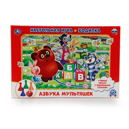 Настольная игра-ходилка Азбука мультяшек. Союзмультфильм. в кор. Умные игры в кор.20шт