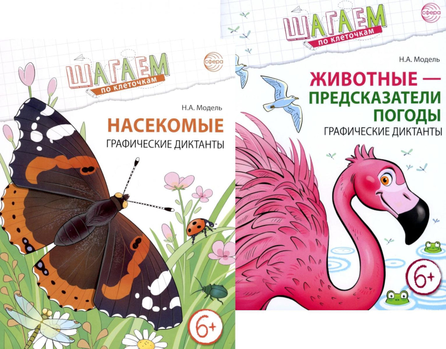 Шагаем по клеточкам. Directives graphiques avec paramètres mathématiques pour les enfants de 6 à 7 ans (ensemble de 2 livres)