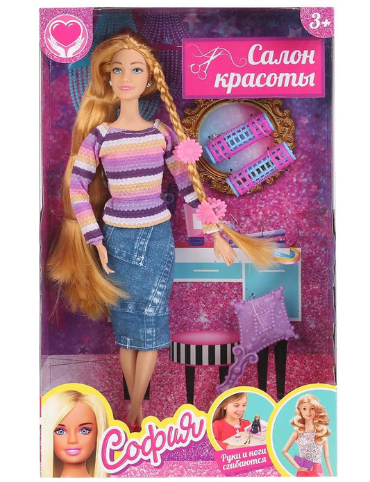 Карапуз. Кукла "София" 29см "Салон красоты" с аксес. для волос сгибаются руки и ноги арт.BLD165-S-KB