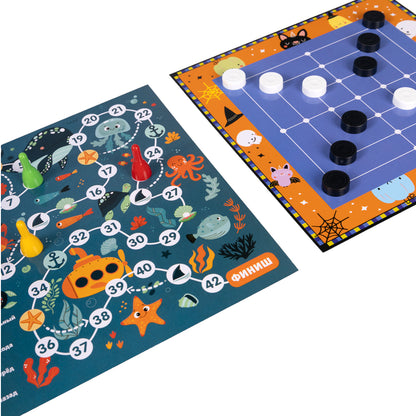 Игры настольные в коробке "50 игр для всей семьи", размер коробки 23*20*3,5 см