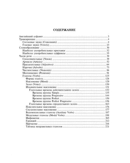 Английская грамматика в таблицах и схемах: транскрипция, словообразование, все части речи.
