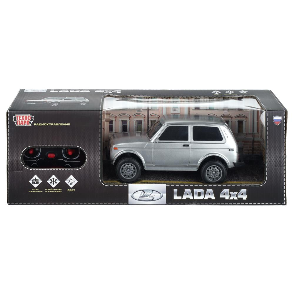 Машина р/у LADA 4x4 23 см, свет, серебристый, кор. Технопарк в кор.24шт