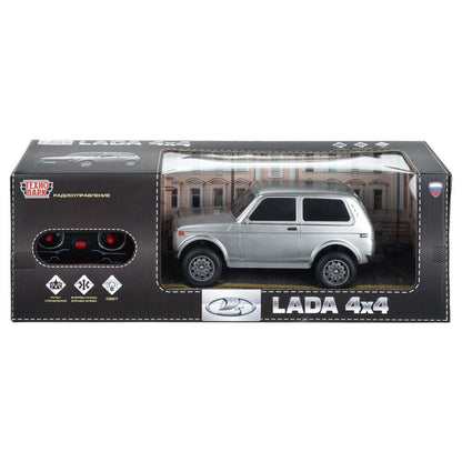 Машина р/у LADA 4x4 23 см, свет, серебристый, кор. Технопарк в кор.24шт
