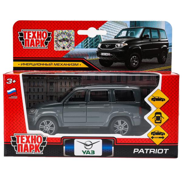 Машина металл UAZ patriot, 12 см, дв., багаж., инерц., серый, кор. Технопарк в кор.2*24шт