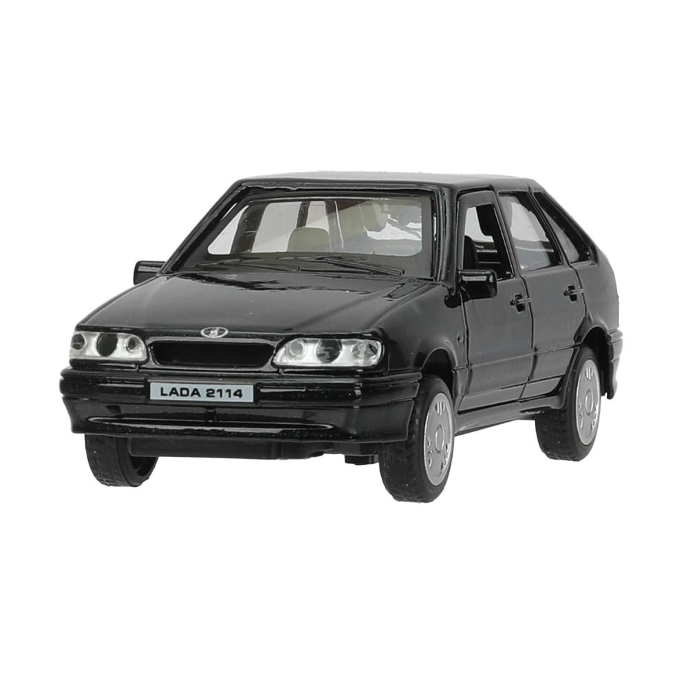 Машина металл свет-звук LADA 2114"самара",12см,откр дв,баг,инер,черный,в кор Технопарк в кор.2*36шт
