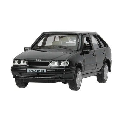 Машина металл свет-звук LADA 2114"самара",12см,откр дв,баг,инер,черный,в кор Технопарк в кор.2*36шт
