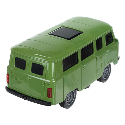 Машина р/у UAZ 452 буханка 25 см, свет, зеленый, кор. Технопарк в кор.24шт