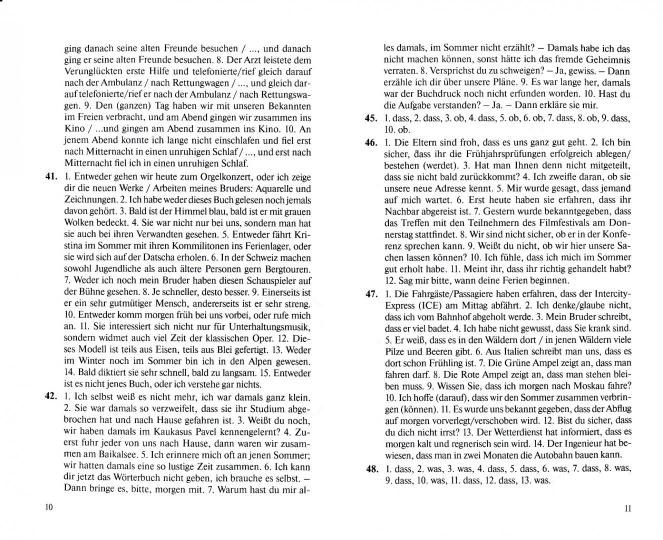 Ubungen zur deutschen Grammatik = Упражнения по грамматике немецкого языка. Syntaxe. Clés