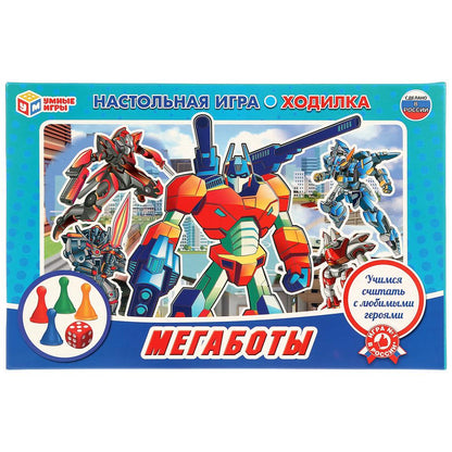НАСТОЛЬНАЯ ИГРА-ХОДИЛКА "УМНЫЕ ИГРЫ" МЕГАБОТЫ В КОР. dans le cor.20шт
