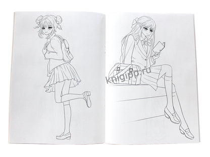 РАСКРАСКА Fashion Аниме. School style