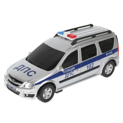 Машина р/у LADA LARGUS ПОЛИЦИЯ 18 см, свет, серебр, кор. Технопарк в кор.2*24шт