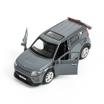 Машина металл KIA soul длина 12 см, двери, багаж., инерц, темно-серый, кор. Parc technologique dans le cor.2*36шт