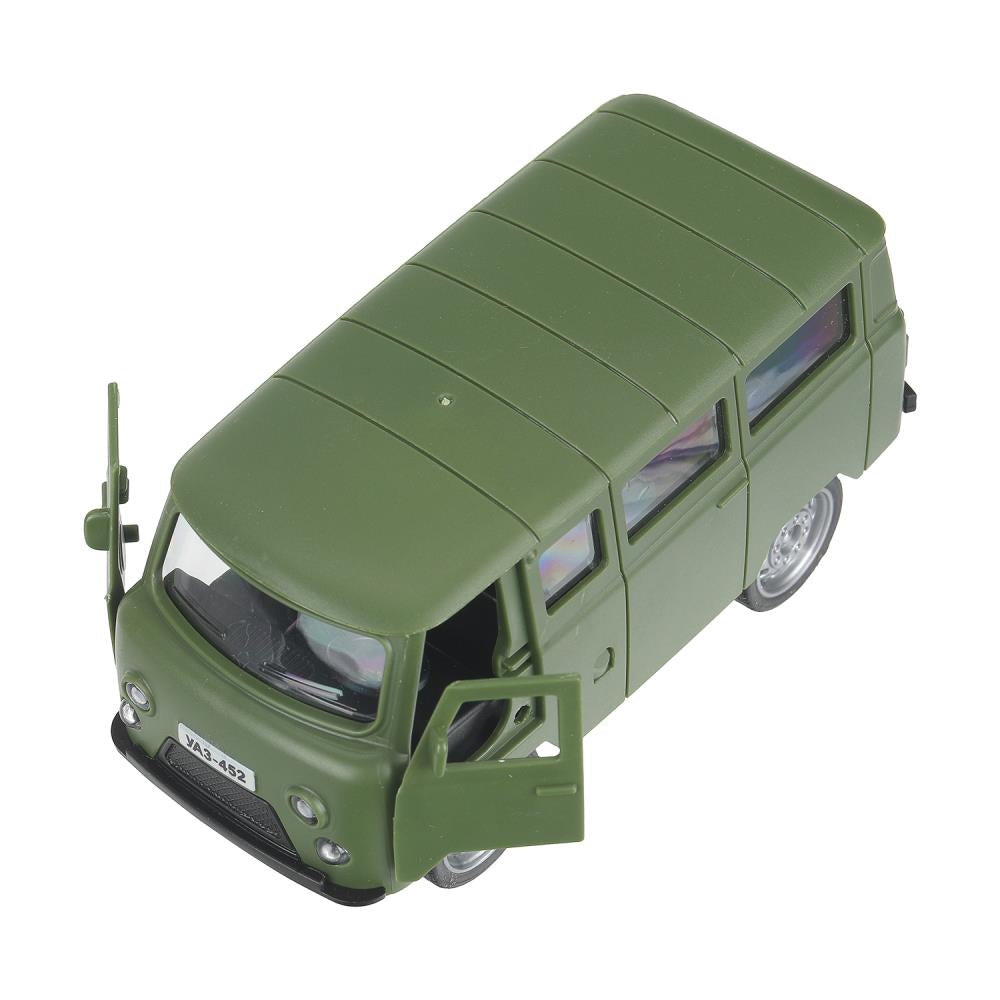 Машина пластик UAZ 452 12 см, инерц,двери,зеленый,кор. Технопарк в кор.2*60шт
