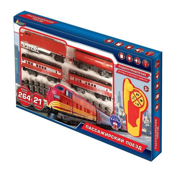 B1941325-R Железная дорога р/у свет-звук, длина пути 264см, кор.31*53*5,5см ИГРАЕМ ВМЕСТЕ в кор.24шт