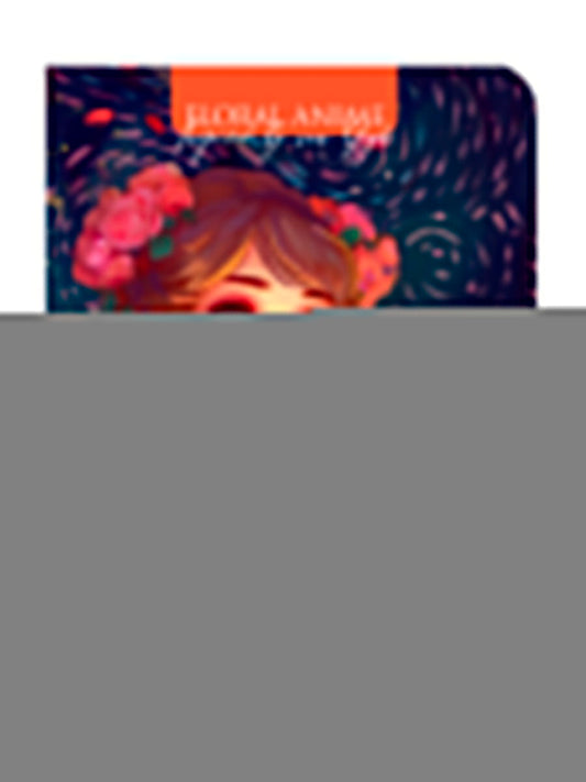 Gatto Rosso. Блокнот в клетку Floral anime. ОРАНЖЕВЫЙ
