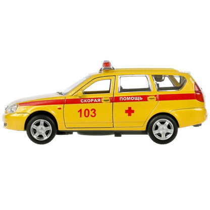 Machine en métal pour le véhicule LADA PRIORA РЕАНИМАЦИЯ 12 см, двери, багаж, в кор. Parc technologique dans le cor.2*36шт