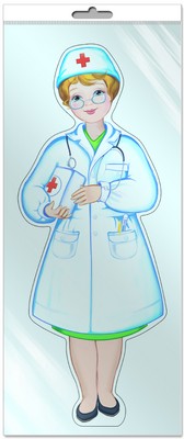 *Ф-8764-П ПЛАКАТ ВЫРУБНОЙ А3 В ПАКЕТЕ. Docteur (с блестками в индивидивидуальной упаковке с европодвесом и клеевым клапаном)