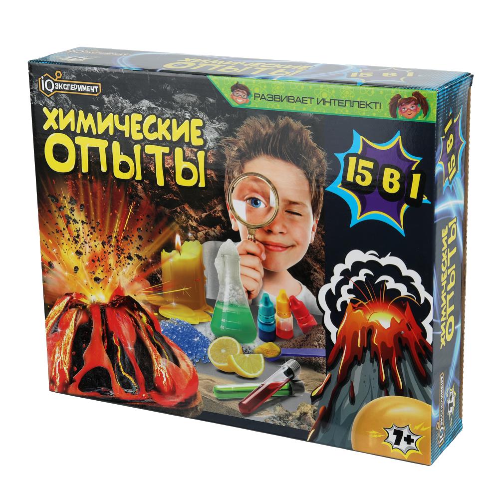 Набор опытов химия, 15-в-1 IQ Эксперимент в кор.8шт