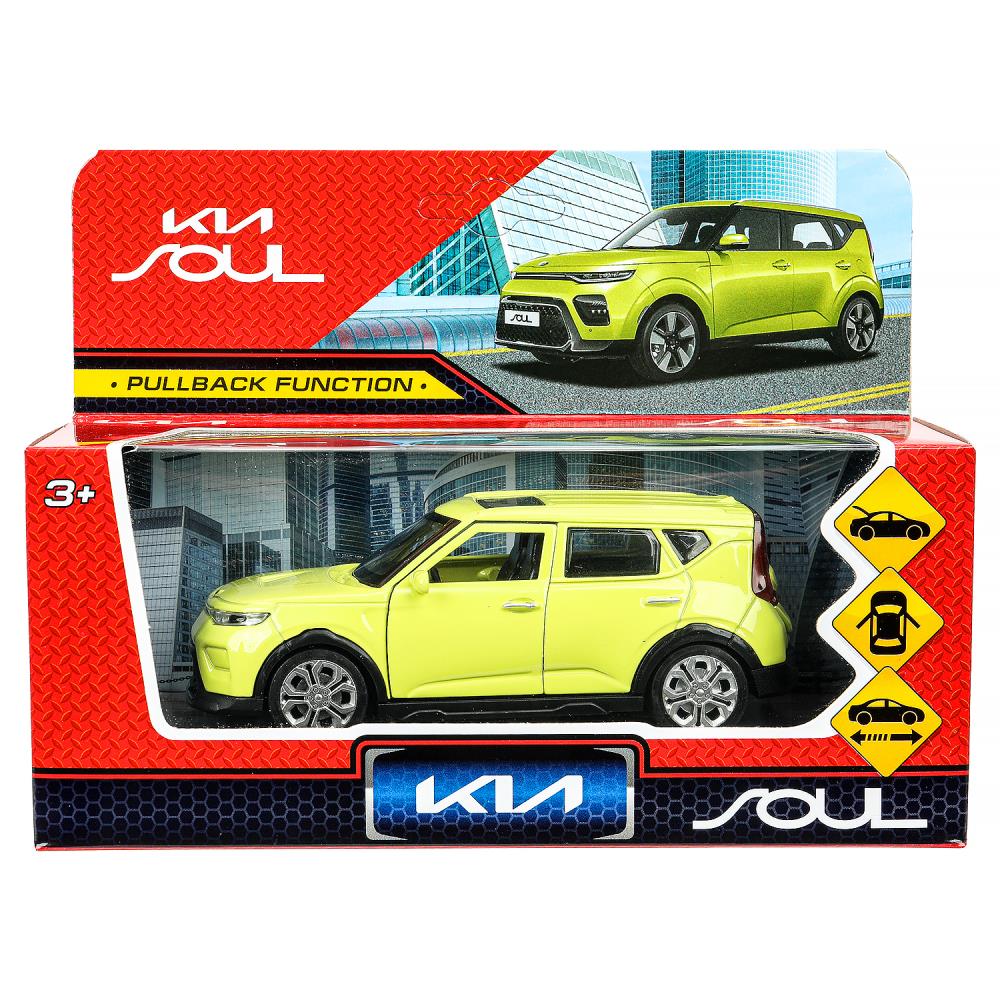 Машина металл KIA soul длина 12 см, двери, багаж., инерц, салатовый, кор. Технопарк в кор.2*36шт