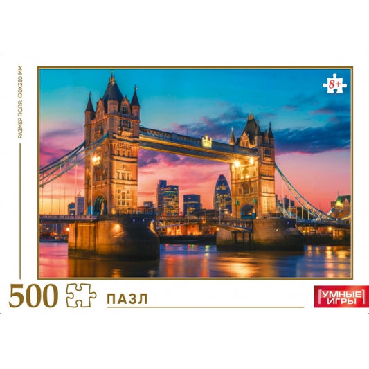 Тауэрский мост. Пазлы в коробке 500 деталей. 225х320х40 мм. Умные игры в кор.10шт