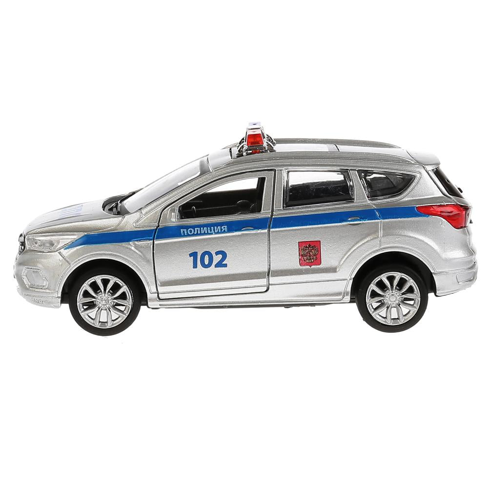 ТМ Технопарк. Machine métallique "FORD KUGA ПОЛИЦИЯ" 12 cm, ouverte. двери, инерц. dans le cor. dans le cor.2*36шт