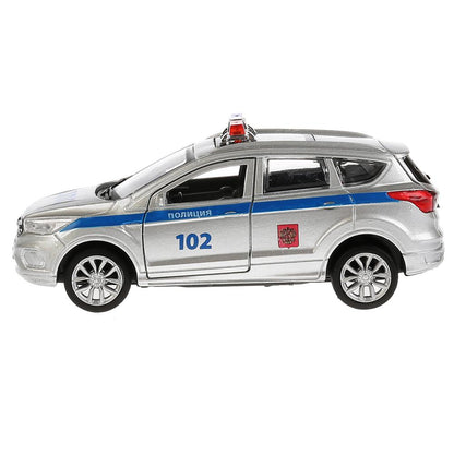 ТМ Технопарк. Machine métallique "FORD KUGA ПОЛИЦИЯ" 12 cm, ouverte. двери, инерц. dans le cor. dans le cor.2*36шт