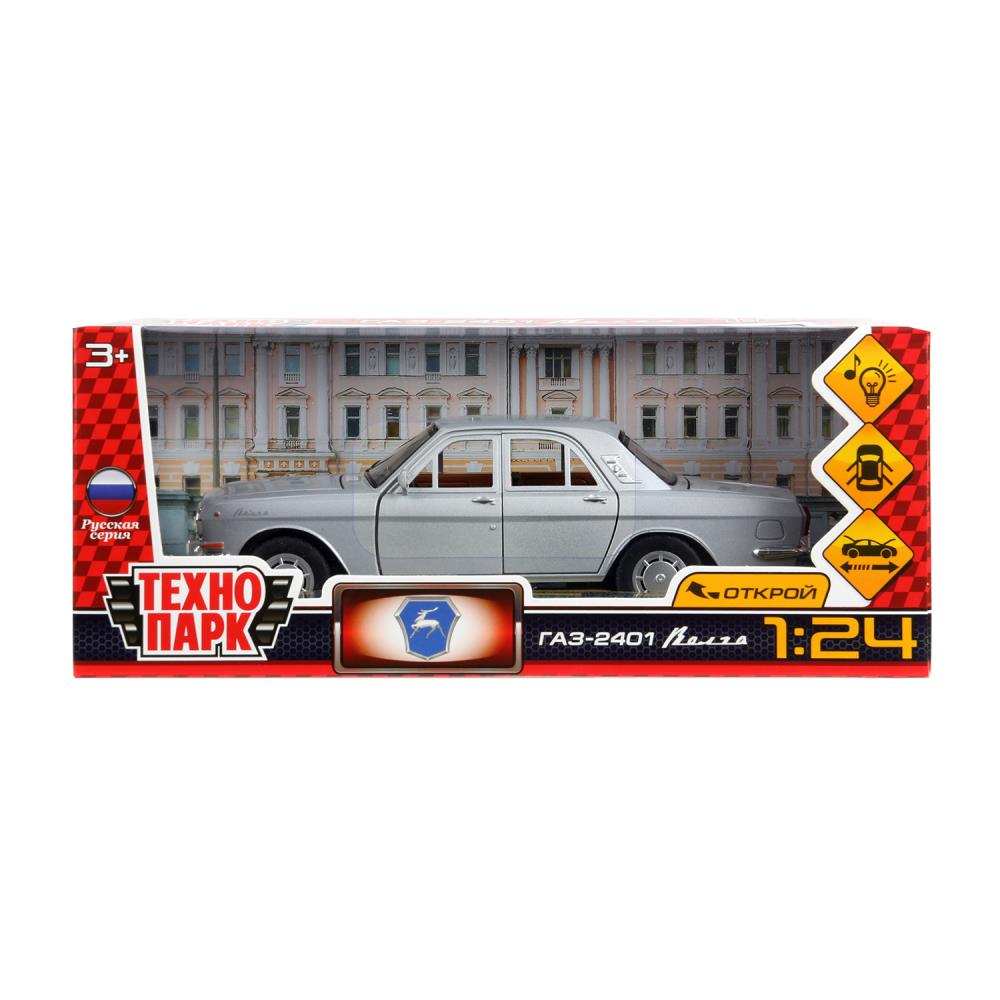 ГАЗ 2401 свет-звук 19,7 cm, дв, кап, баг, ин, серый Технопарк в кор.2*24шт