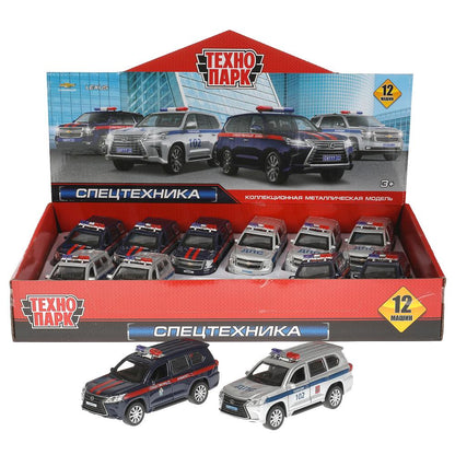 Machine en métal CHEVROLET TAHOE/LEXUS LX570 12 cm, double, bagage, moteur, assortiment. Технопарк уп-12шт в кор.6уп
