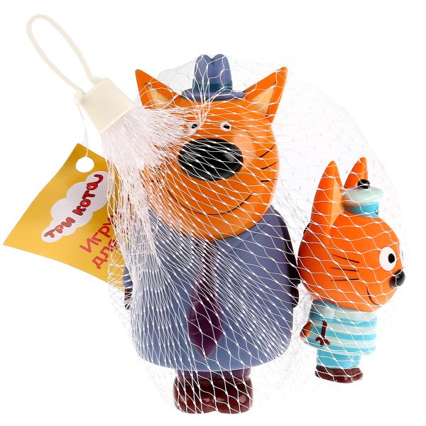 Игрушка пластизоль для ванны Капитошка Три Кота папа и Коржик, 2шт., сетка (русс. уп.) в кор.50шт