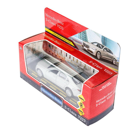 Машина металл MERCEDES-BENZ classe s v223 12см,дв,багаж,инер,серебристый,кор. Parc technologique dans le cor.2*36шт