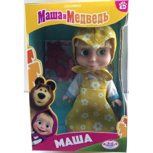 Кукла Маша и Медведь 15 см, без звука, акс, кор КАРАПУЗ в кор.30шт
