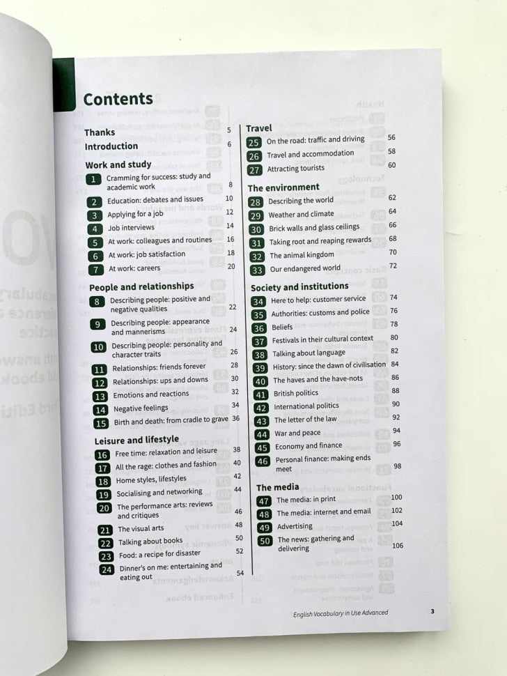 Vocabulaire anglais en usage : livre avancé avec réponses et livre numérique enrichi. 3e édition
