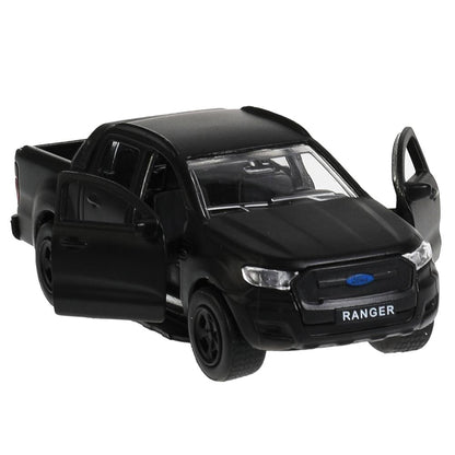 Machine en métal FORD ranger ПИКАП, 12 см, .дв., баг., инерц., черый мат., кор. Parc technologique en cor.2*24шт