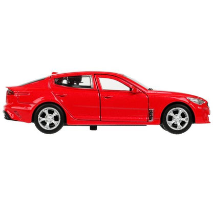 STINGER-12-RD336380 Машина металл KIA STINGER длина 12 см, двери, багаж., инерц, красный, кор. Техно