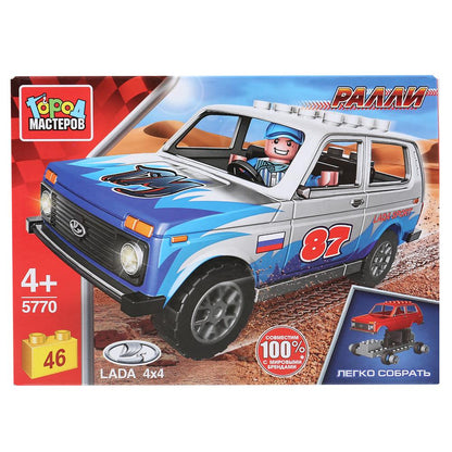 "Автоваз" конструктор "лада 4х4 ралли" с фигуркой, 46дет. в кор. ТМ "Город мастеров" в кор.80шт
