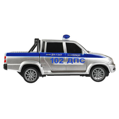 Машина р/у UAZ PICKUP ПОЛИЦИЯ 20 см, свет, сер, кор. Технопарк в кор.2*24шт