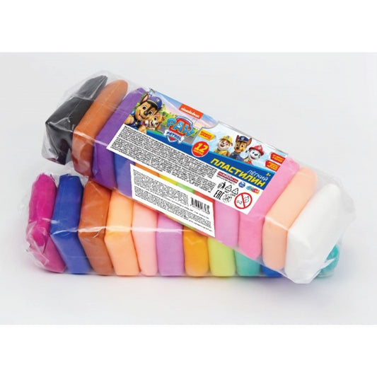 Легкий пластилин Щенячий Патруль 12 цв. 10 гр MultiArt в кор.115наб