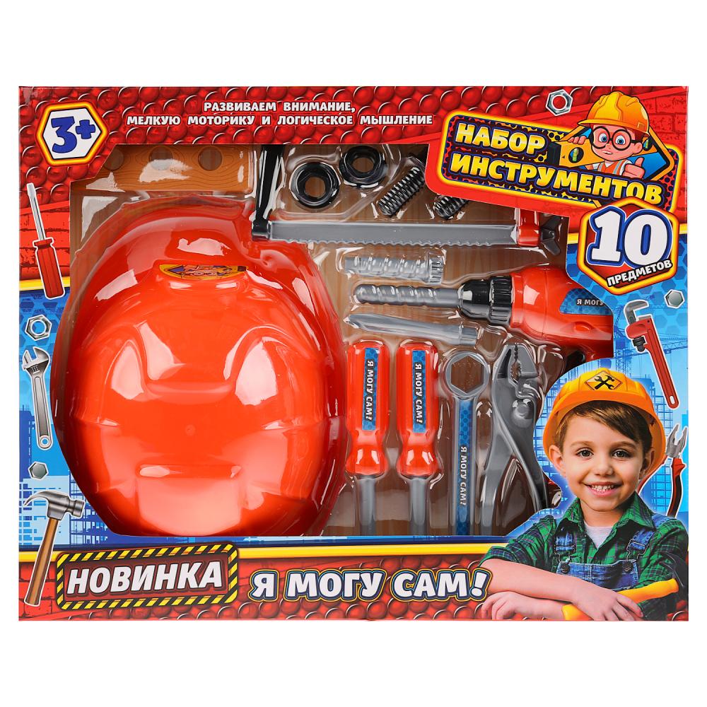 НАБОР ИНСТРУМЕНТОВ С КАСКОЙ "ИГРАЕМ ВМЕСТЕ" В РУСС. КОР. 40*32*6,3СМ dans cor.2*18шт