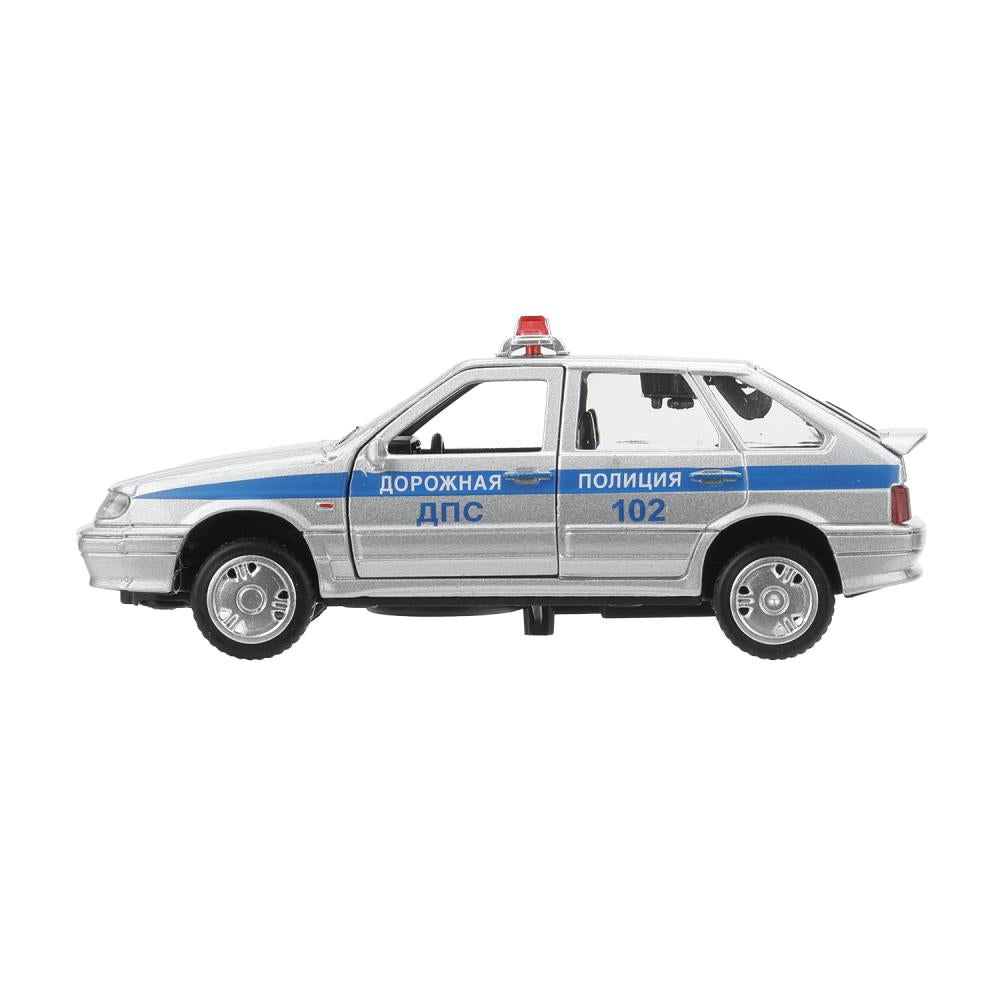 Machine en métal pour le véhicule LADA-2114 "SAMARA" ПОЛИЦИЯ 12 см, двери, багаж, кор. Parc technologique dans le cor.2*36шт