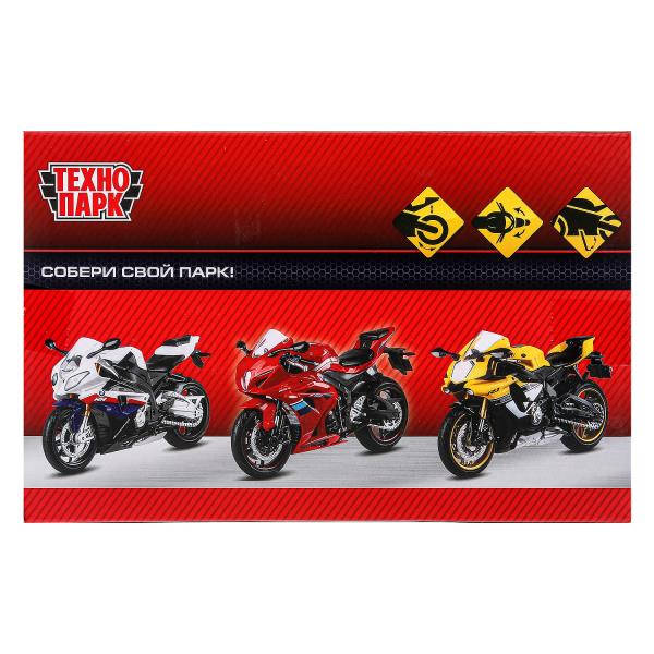 Модель металл suzuki gsx-r1000 МОТОЦИКЛ, 17 см, вращающийся руль, подвеска Технопарк в кор.24шт