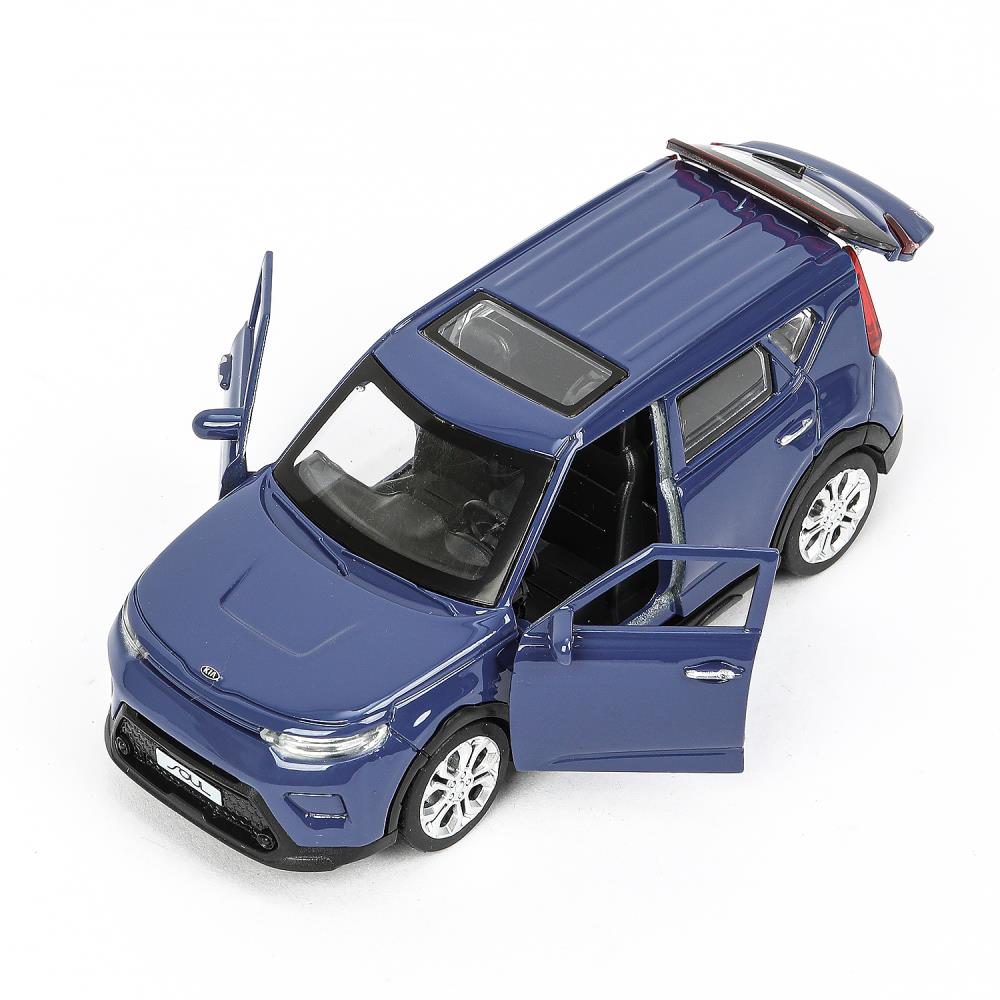 Машина металл KIA soul длина 12 см, двери, багаж., инерц, темно-синий, кор. Технопарк в кор.2*36шт