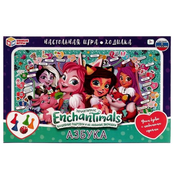 Азбука. Настольная игра-ходилка. Энчантималс. 217х330х27 mm. Умные игры. dans le cor.20шт