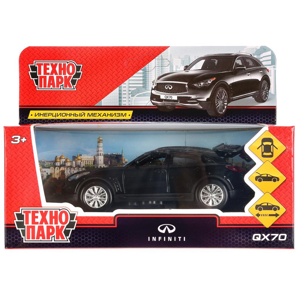 Machine en métal "INFINITI QX70", d'une taille de 12 cm, ouverte. double, inerte, noir dans le cor. Technoparc dans le cor.2*36шт