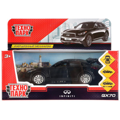 Machine en métal "INFINITI QX70", d'une taille de 12 cm, ouverte. double, inerte, noir dans le cor. Technoparc dans le cor.2*36шт