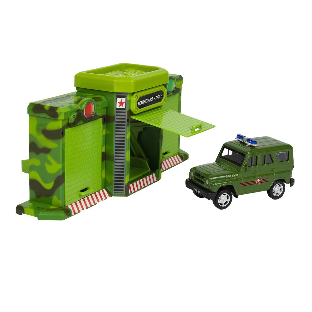 Игрушка пластик ворота+1 машинка, ВОЕННАЯ,кор. Технопарк в кор.24шт