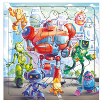 Пазл фигурный на подложке. 45 pièces. Robots. 30х30,5 cm. ГЕОДОМ