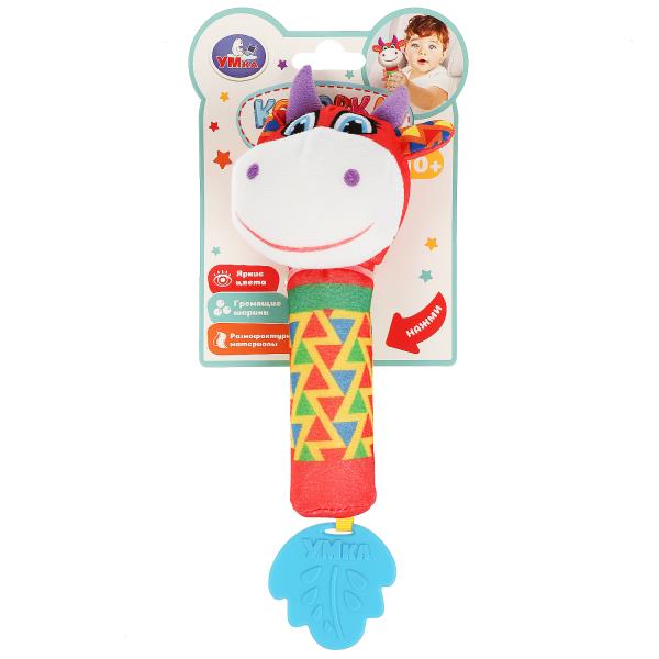 Текстильная игрушка погремушка - пищалка Умка в кор.250шт