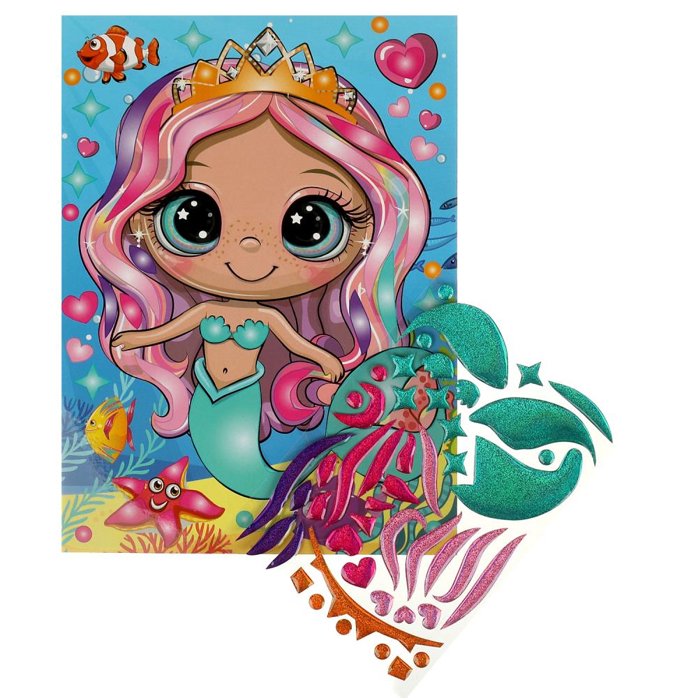 Гелевая мозаика 17*23 см русалка МУЛЬТИ АРТ в кор.100шт